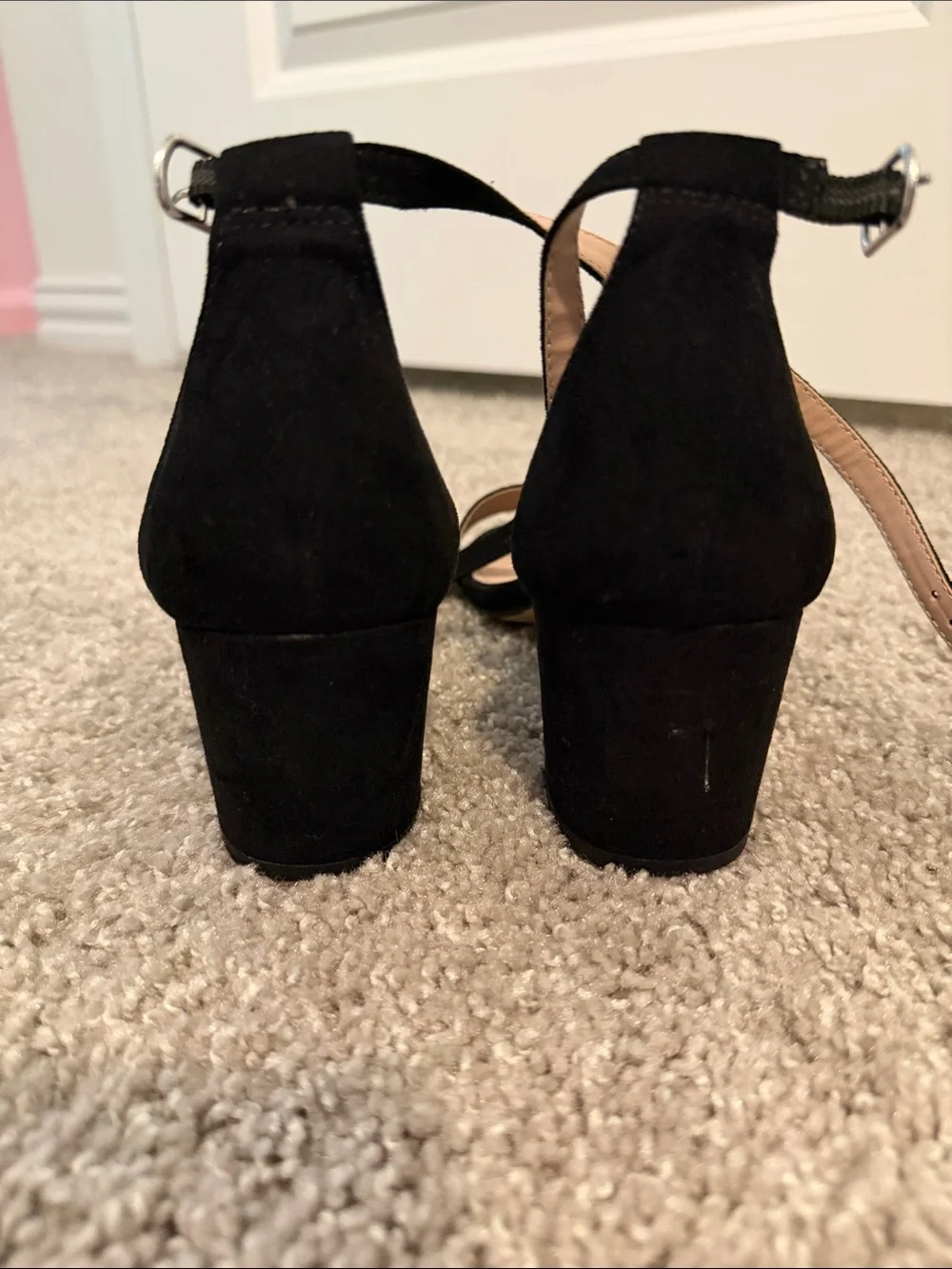 Steve Madden Black Open-Toe Block Heel Sandals with Ankle Strap